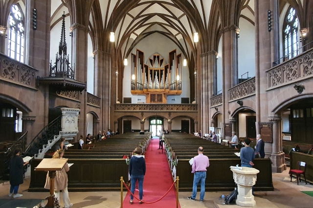 Chorprobe mit Covid-19-Abständen