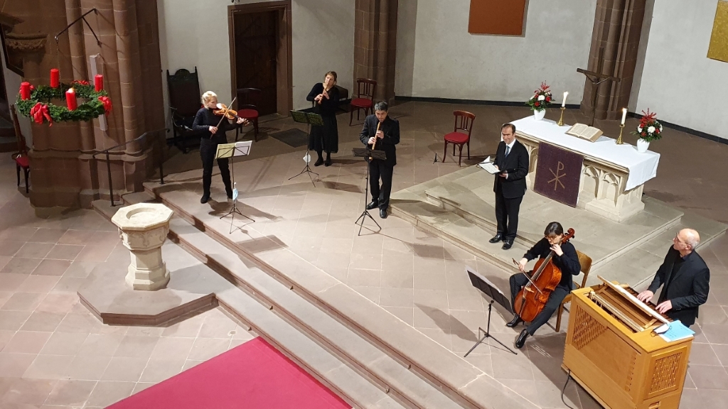 Tenor-Solokantaten mit Georg Poplutz (Tenor) und dem Telemann-Ensemble Frankfurt in kammermusikalischer Kleinstbesetzung unter Leitung von Andreas Köhs - 1. Adventssonntag 2021